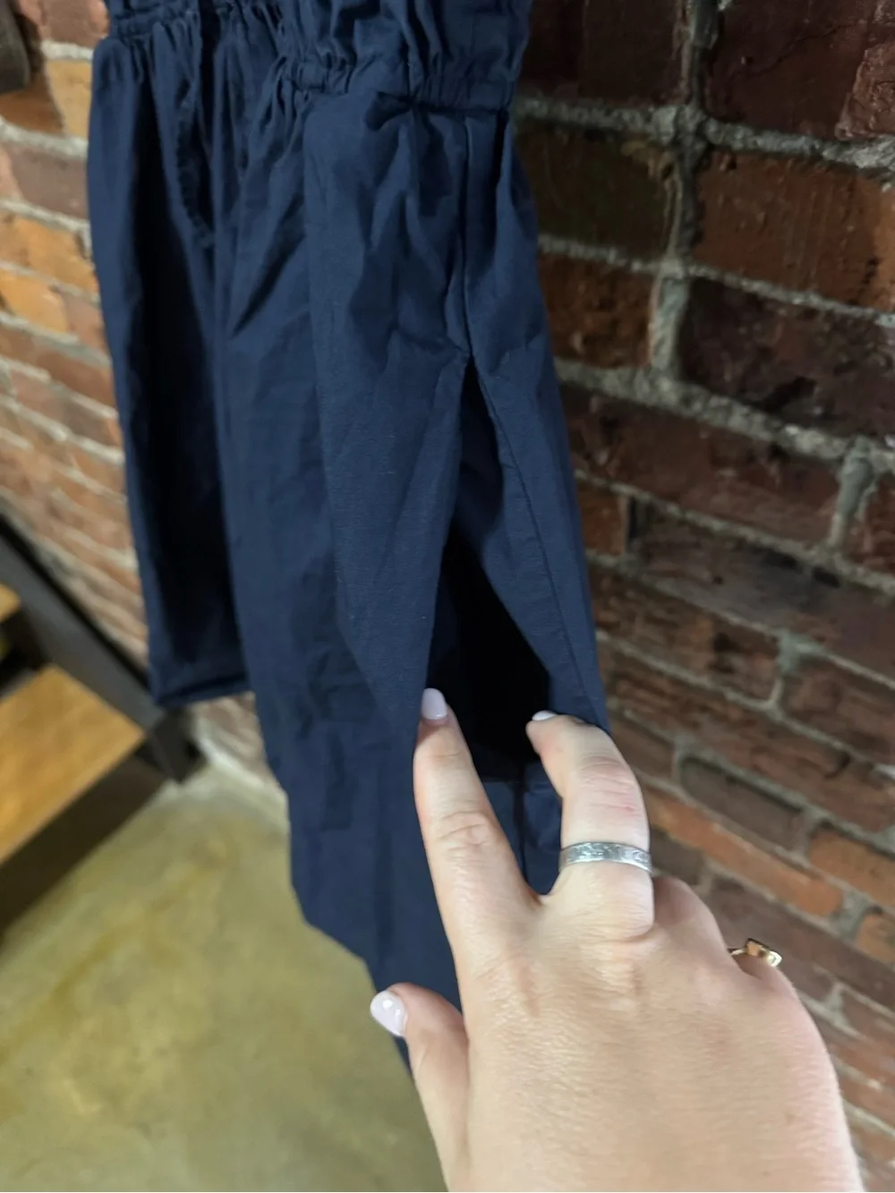 J. Crew Navy Short-Sleeve Midi Shirt Dress Size 16 Tall